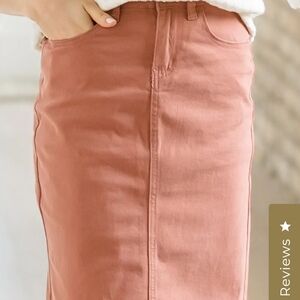 Denim Remi Midi Skirt, NEW